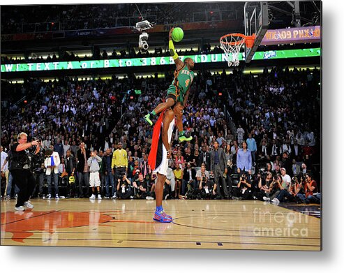 Nba Pro Basketball Metal Print featuring the photograph Dwight Howard and Nate Robinson by Jesse D. Garrabrant