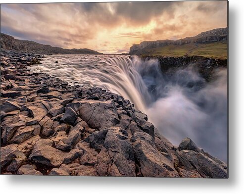 Dettifoss Metal Print featuring the photograph East Side of Dettifoss Waterfall in Iceland by Alexios Ntounas