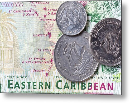 Coin Metal Print featuring the photograph Eastern Caribbean Money by MichaelUtech