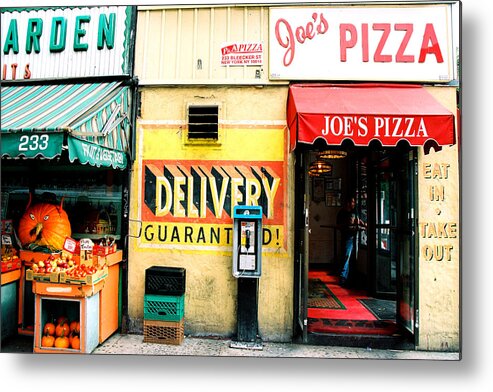 New York Metal Print featuring the photograph Joe's Pizza by Claude Taylor