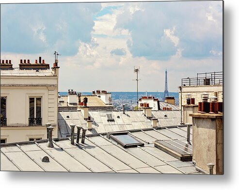 Montmartre Metal Print featuring the photograph Eiffel View from Montmartre by Melanie Alexandra Price