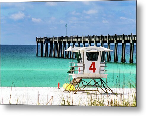 Pensacola Beach Metal Print featuring the photograph Emerald Pensacola Beach Florida Pier by Beachtown Views