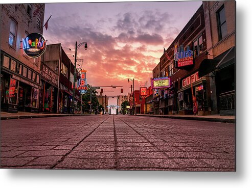 Downtown Metal Print featuring the photograph Empty Beale by Darrell DeRosia