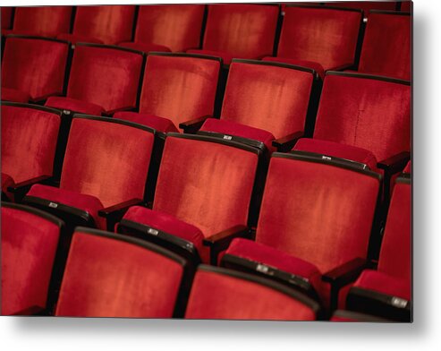 Event Metal Print featuring the photograph Empty seats at the movie theater by Andresr