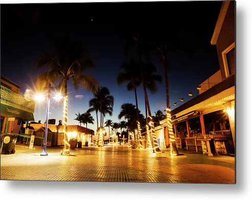 Empty Times Square On Fort Myers Beach Metal Print