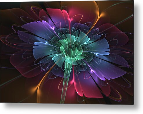 Floral Metal Print featuring the digital art Enchanted by Svetlana Nikolova