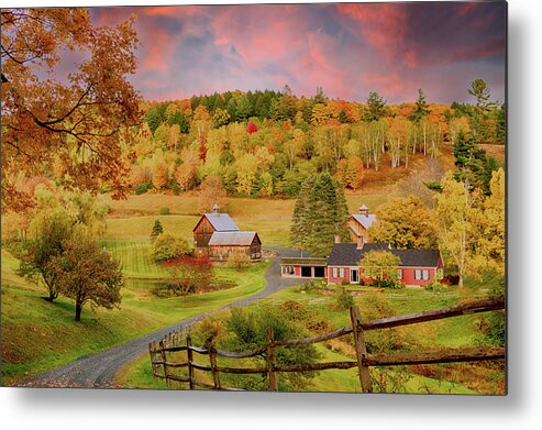 Sleepy Hollow Farm Metal Print featuring the photograph End of a Vermont Day in Autumn by Jeff Folger