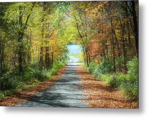 Ethereal Autumn Road Metal Print featuring the photograph Ethereal Autumn Road by Dan Sproul
