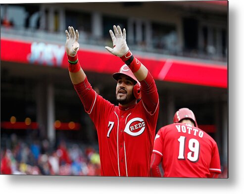 Great American Ball Park Metal Print featuring the photograph Eugenio Suarez by Kirk Irwin