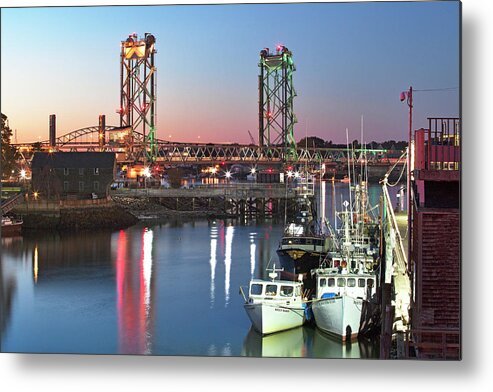 Portsmouth Metal Print featuring the photograph Evening at the Fishing Pier by Eric Gendron