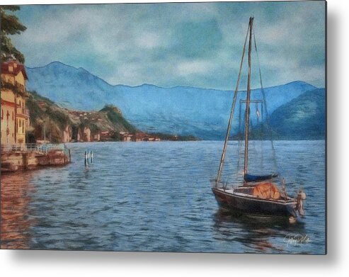 Italy Metal Print featuring the painting Evening on Lake Iseo by Jeffrey Kolker