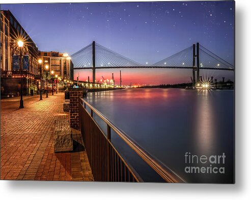 Evening Metal Print featuring the photograph Evening on the Savannah Riverwalk by Shelia Hunt