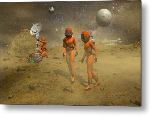 Digital Scifi Metal Print featuring the digital art Explorers by Bob Shimer