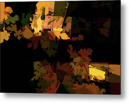 Fall Leaves Abstract Metal Print featuring the photograph Fall Leaves Abstract by Sharon Popek
