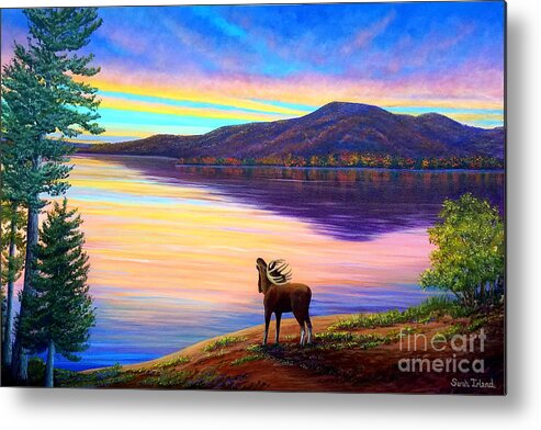 Farewell Metal Print featuring the painting Farewell to the Mountain by Sarah Irland