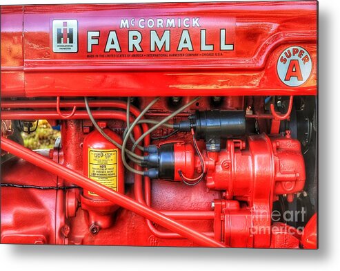 Farmall Metal Print featuring the photograph Farmall Super A Engine by Mike Eingle