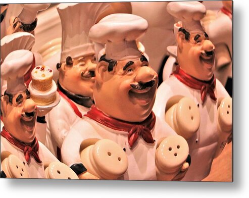 Chefs Metal Print featuring the photograph Fat Happy Chefs by William Rockwell