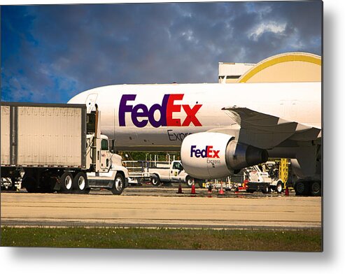 Fedex Metal Print featuring the photograph FedEX Boeing 767 by Chris Smith
