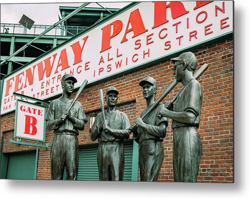 Fenway Park Metal Print featuring the photograph Fenway Park Teammates Statues by Gregory Ballos