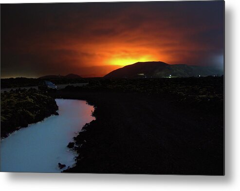 Volcano Metal Print featuring the photograph Fire air earth and water by Christopher Mathews