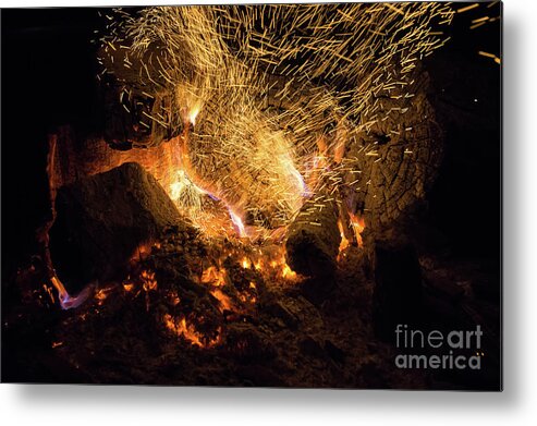 Fire Metal Print featuring the photograph Fire and flames 2 by Adriana Mueller