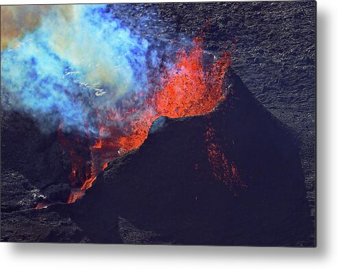 Volcano Metal Print featuring the photograph Fire from the air #4 by Christopher Mathews