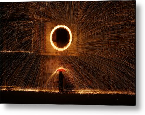Richard Reeve Metal Print featuring the photograph Firedrops by Richard Reeve