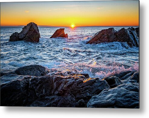 New Hampshire Metal Print featuring the photograph First Light, Marginal Way 2023 by Jeff Sinon