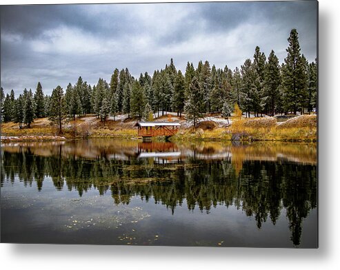 Landscape Metal Print featuring the photograph First snow at Idlewild by Thomas Nay