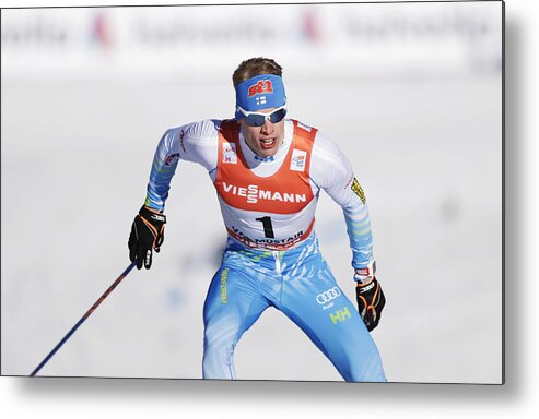 Three Quarter Length Metal Print featuring the photograph FIS Tour De Ski Val Mustair - Men's Sprint F race by Nils Petter Nilsson