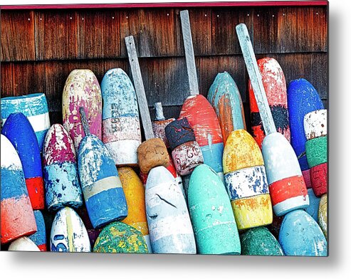 Bouy Metal Print featuring the photograph Fishing Buoys by Susan Candelario