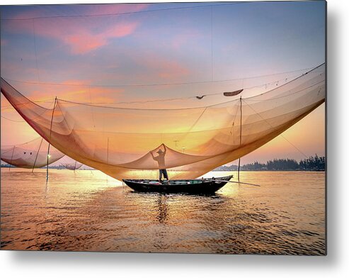 Awesome Metal Print featuring the photograph Fishing by Khanh Bui Phu