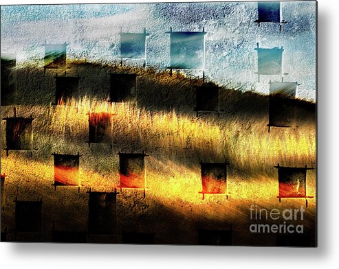 Abstracts Metal Print featuring the photograph Flames of Gold by Marilyn Cornwell