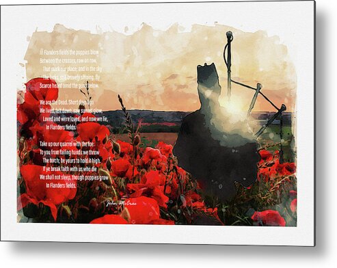 Soldier Poppies Metal Print featuring the digital art Flanders Field by Airpower Art