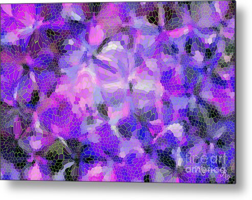 Abstract Metal Print featuring the digital art Floral Abstract by Mariarosa Rockefeller