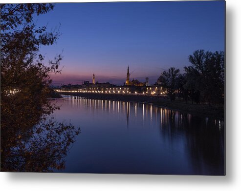 Florence Metal Print featuring the photograph Florence at Night by Andrew Lalchan