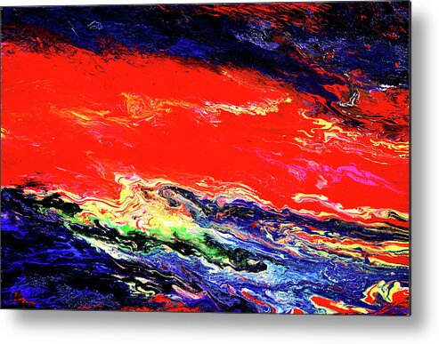 Abstract Metal Print featuring the painting Flow #1.abstract by Viktor Lazarev