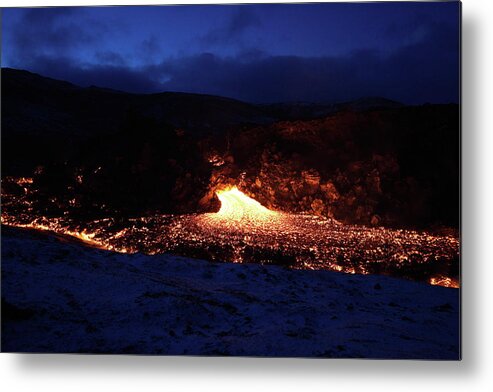 Volcano Metal Print featuring the photograph Flow of fire by Christopher Mathews