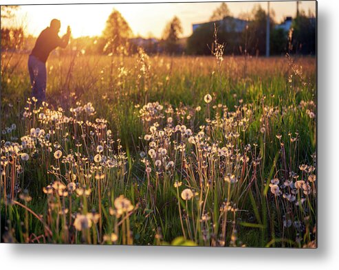 Flower Metal Print featuring the photograph Flower Field in Blossom, Poland by Dubi Roman