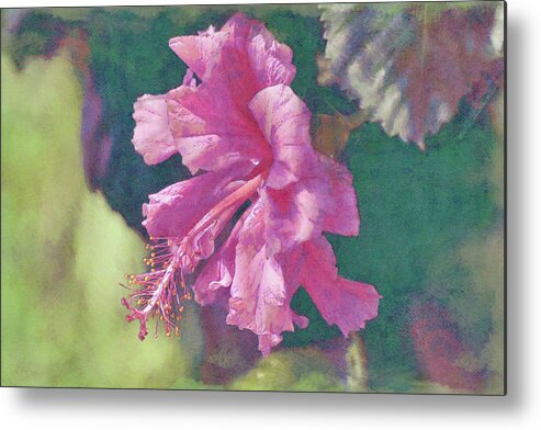 Hibiscus Metal Print featuring the digital art Flowers of SoCal - Tropical Hibiscus Beauty by Gaby Ethington