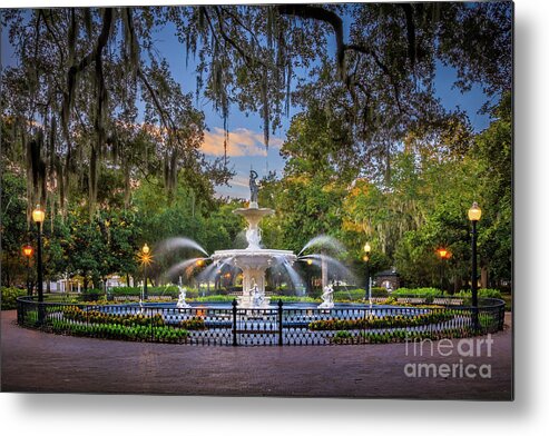 America Metal Print featuring the photograph Forsyth Park Fountain by Inge Johnsson