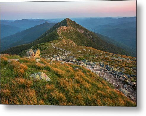 Franconia Metal Print featuring the photograph Franconia Ridge Sunset Glow 2 by White Mountain Images