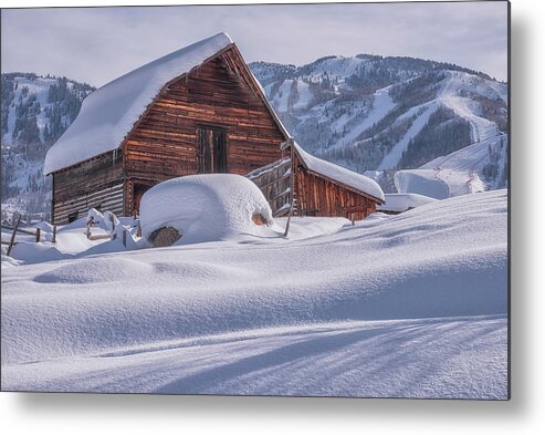 Steamboat Springs Metal Print featuring the photograph Fresh Snow at the More Barn by Darren White