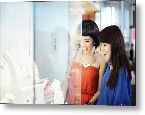 People Metal Print featuring the photograph Friends shopping for jewlery by Carlina Teteris