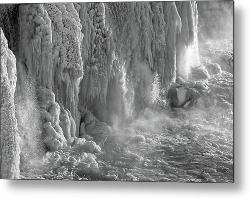 Frozen Metal Print featuring the photograph Frozen Waterfall by Tatiana Travelways