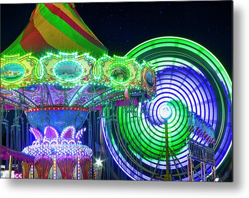 Swing Ride Metal Print featuring the photograph Fun at the Fair by Mark Andrew Thomas