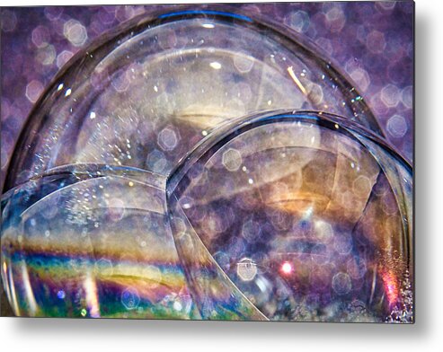 Abstract Metal Print featuring the photograph Fun with Soap Bubbles #4 by Stuart Litoff