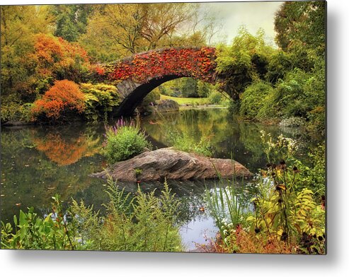 Autumn Metal Print featuring the photograph Gapstow Bridge Serenity by Jessica Jenney