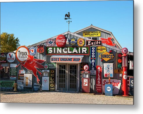 Puzzle Metal Print featuring the photograph Gasoline Alley by Steve Stuller