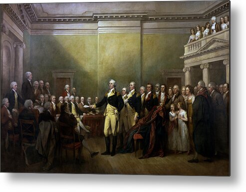 George Washington Metal Print featuring the painting General Washington Resigning His Commission by War Is Hell Store